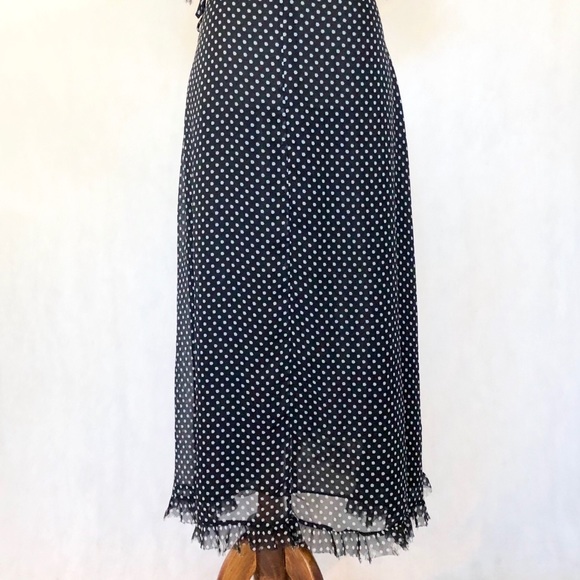 Lulu’s Black Polka Dot Chiffon Wrap Dress - Picture 6 of 8